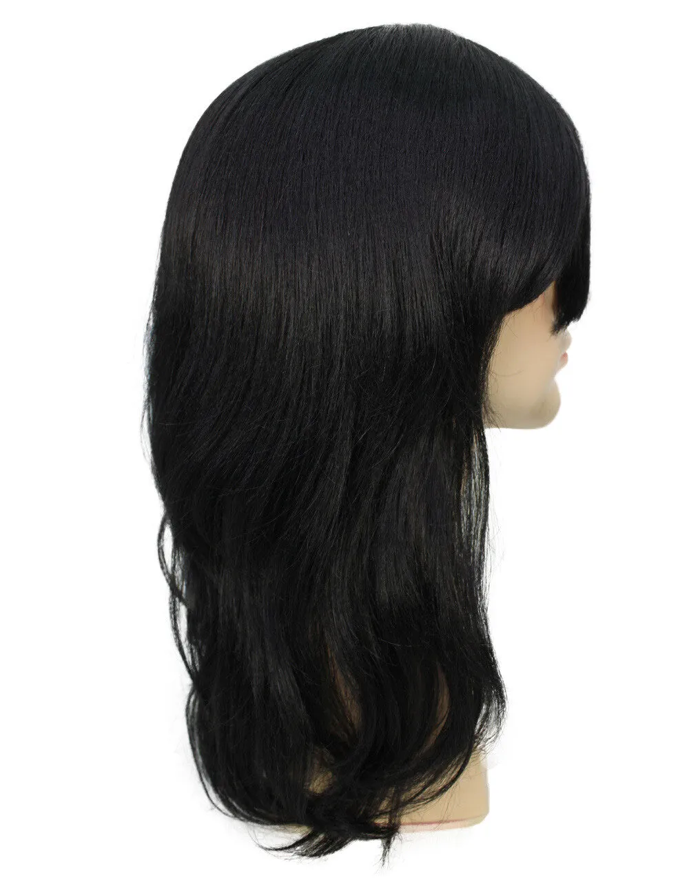 Adult Men's Medium Black Wig| Perfect for Halloween| Flame-retardant Synthetic Fiber