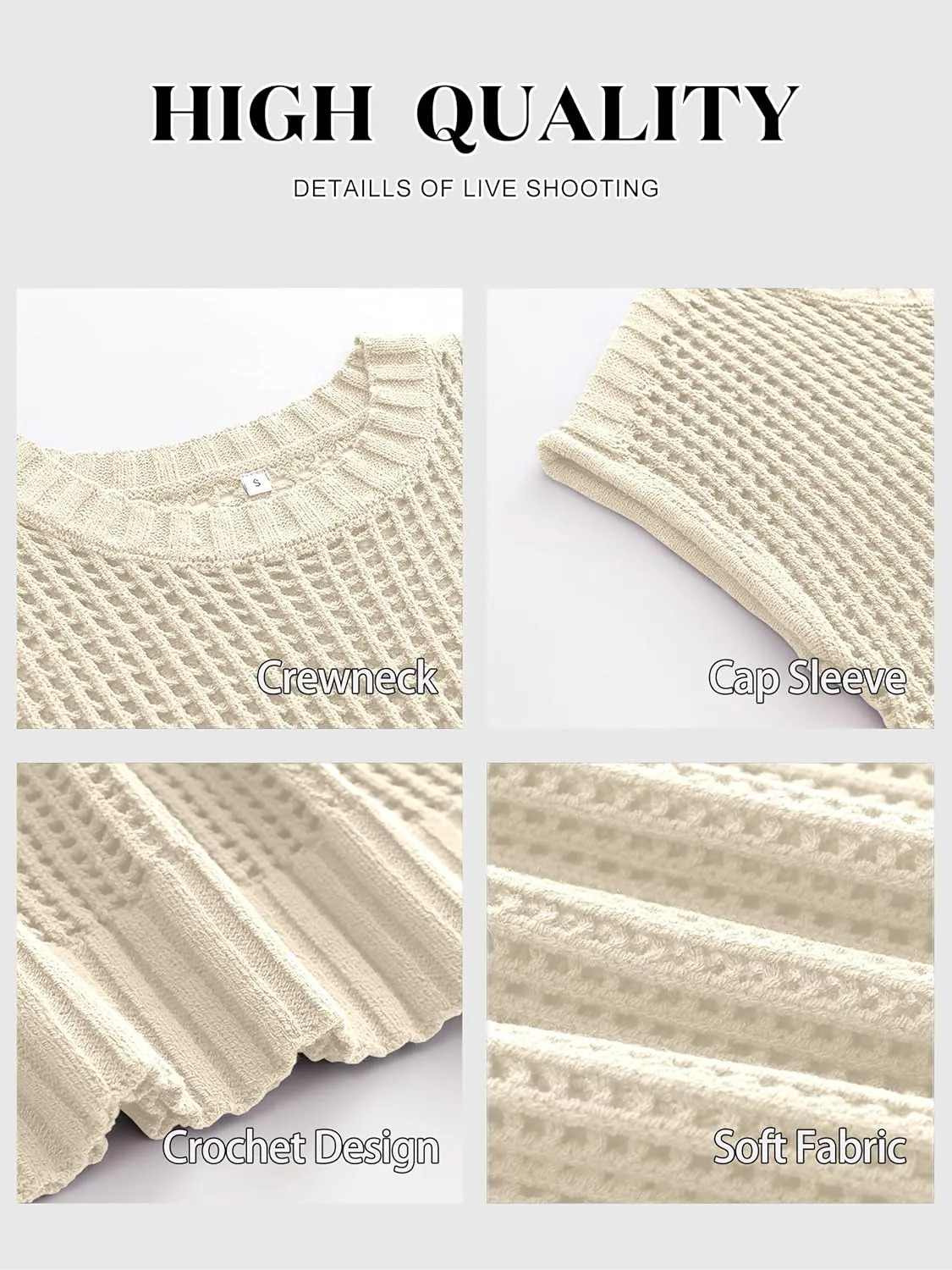 ANRABESS Womens Summer Crochet Sweater Tops Casual Cap Short Sleeve Hollow Out Mesh Knit Beach Cover Up Shirts 2025 Spring
