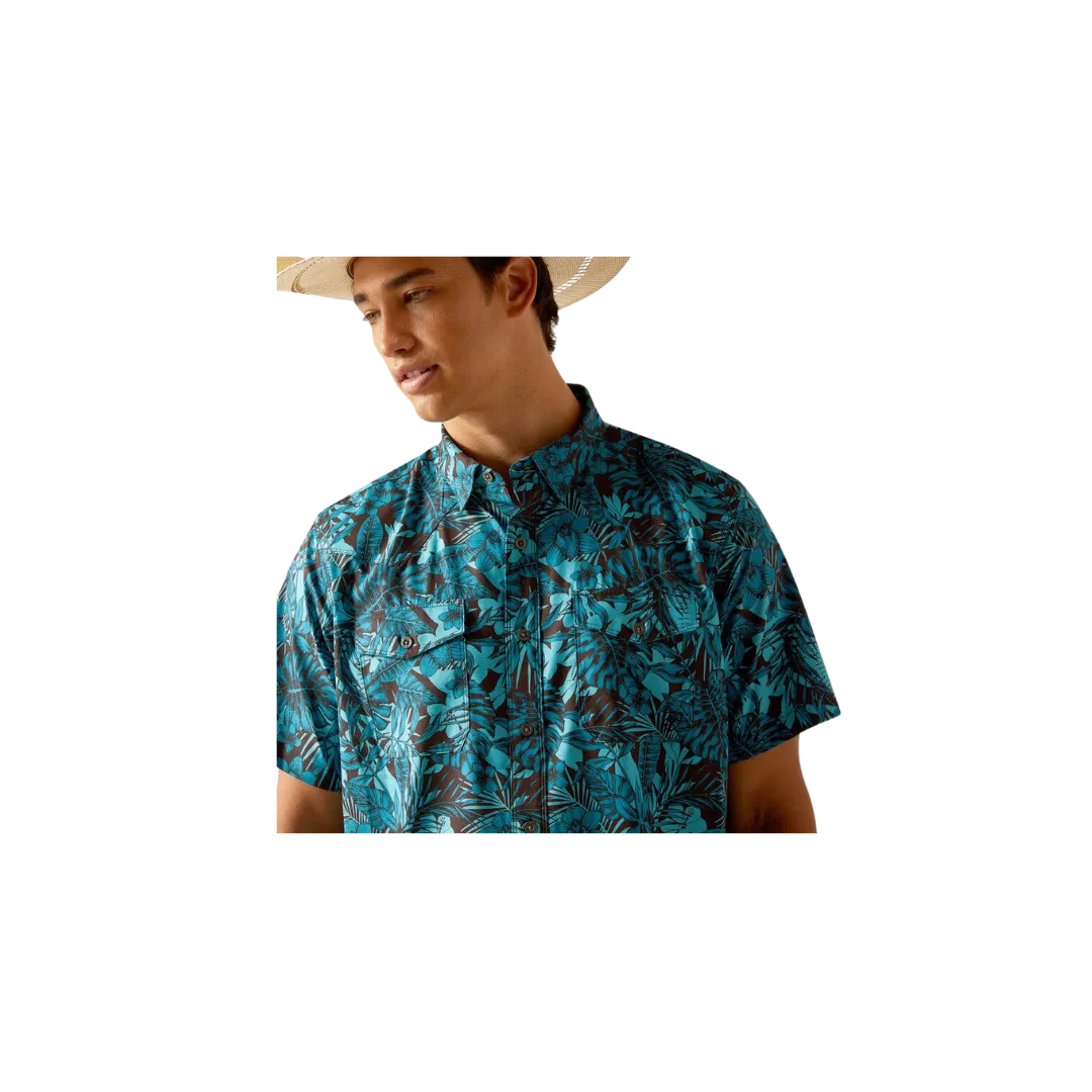 Ariat Men's Venttek Ss Print Black Blue Shirt