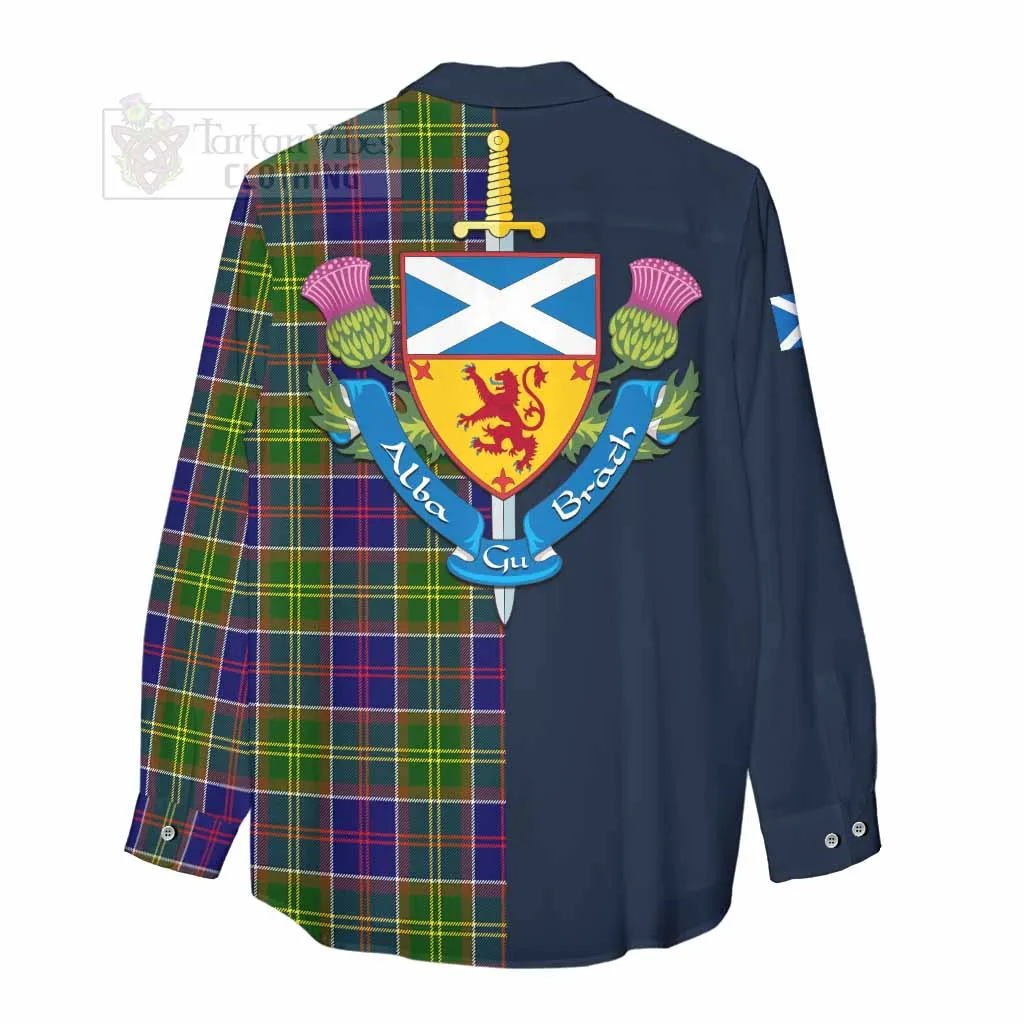 Arnott Tartan Women's Casual Shirt Alba with Scottish Lion Royal Arm Half Style