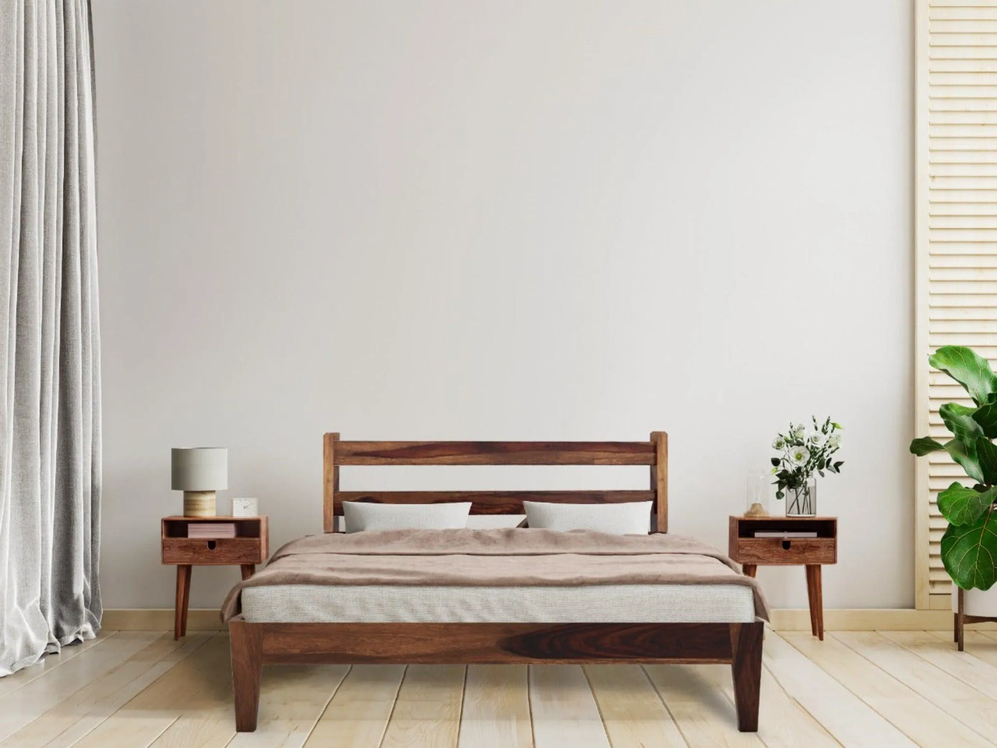 Awana King Size Bed Sheesham Wood (Honey Finish)