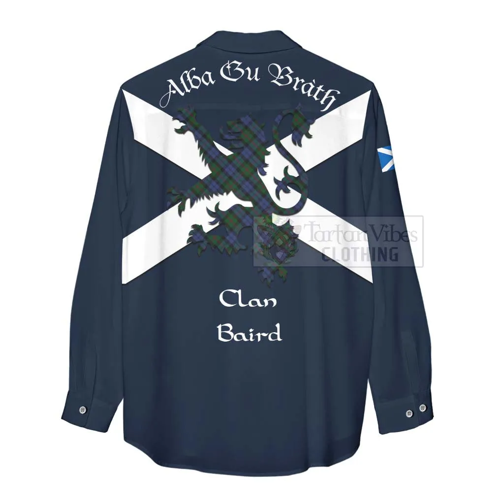 Baird Tartan Lion Rampant Women's Casual Shirt Proudly Display Your Heritage with Alba Gu Brath and Clan Name