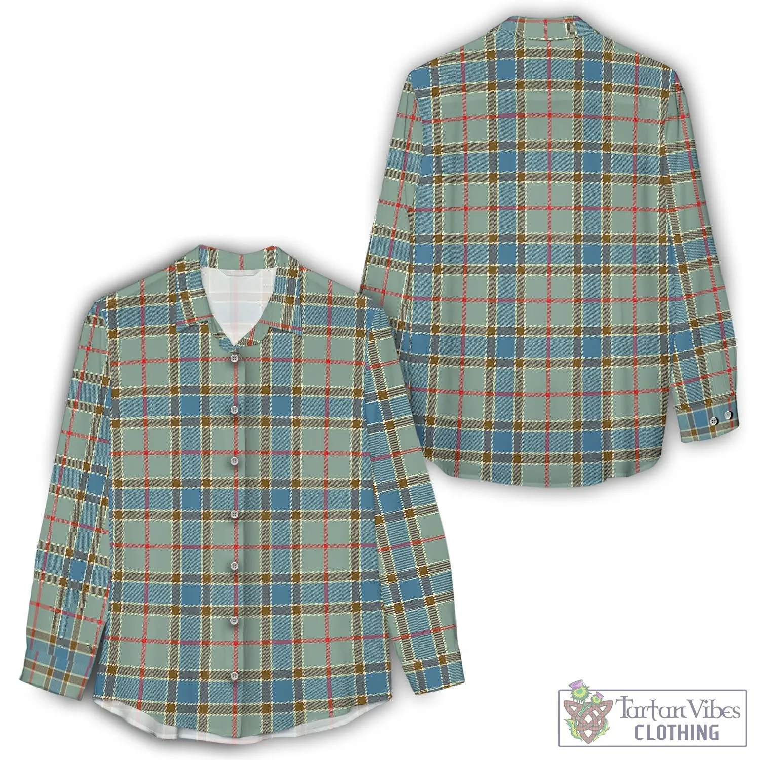 Balfour Blue Tartan Women's Casual Shirt