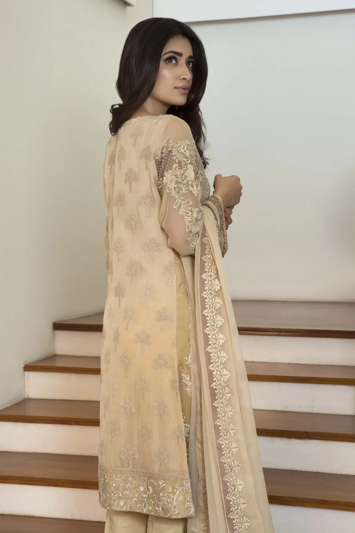 Baroque Luxury Chiffon Embroidered Collection Vol 3 – Ochre Lust