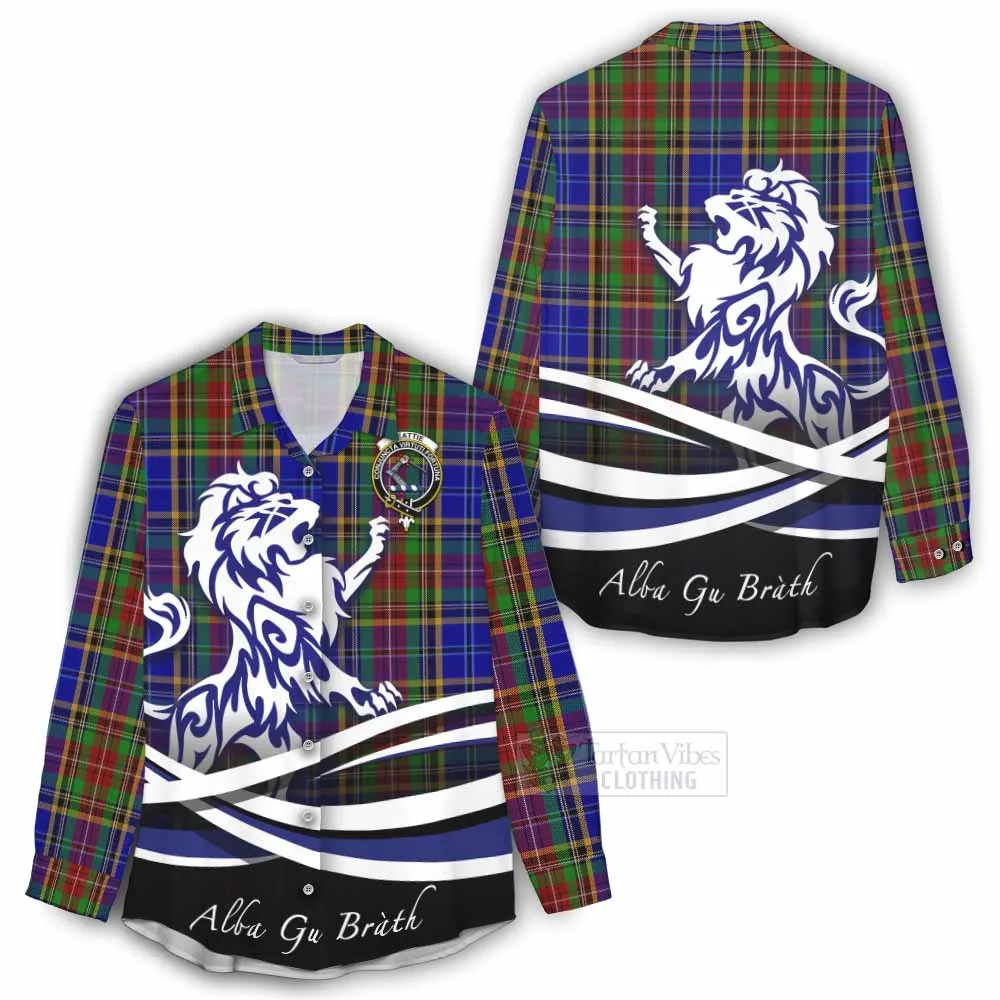 Beattie (Beatty) Tartan Women's Casual Shirt with Alba Gu Brath Regal Lion Emblem