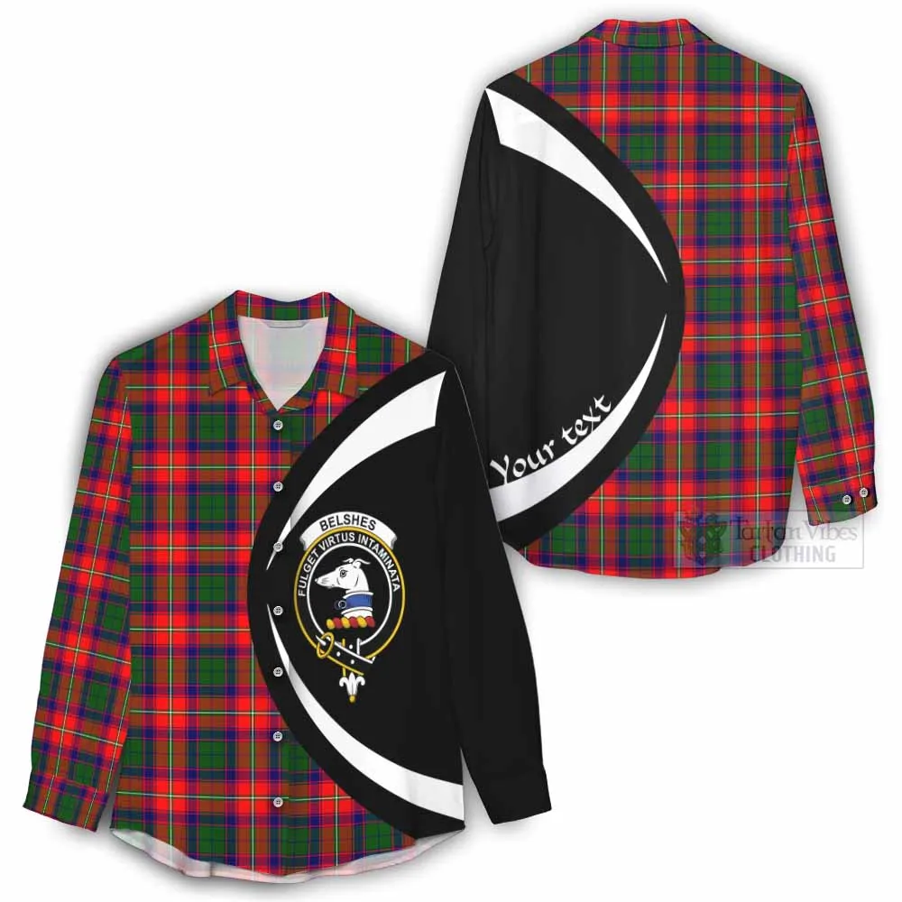 Belshes (Belsches) Tartan Women's Casual Shirt with Family Crest Circle Style