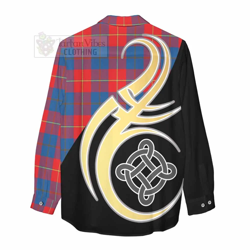 Blane Tartan Women's Casual Shirt with Family Crest and Celtic Symbol Style