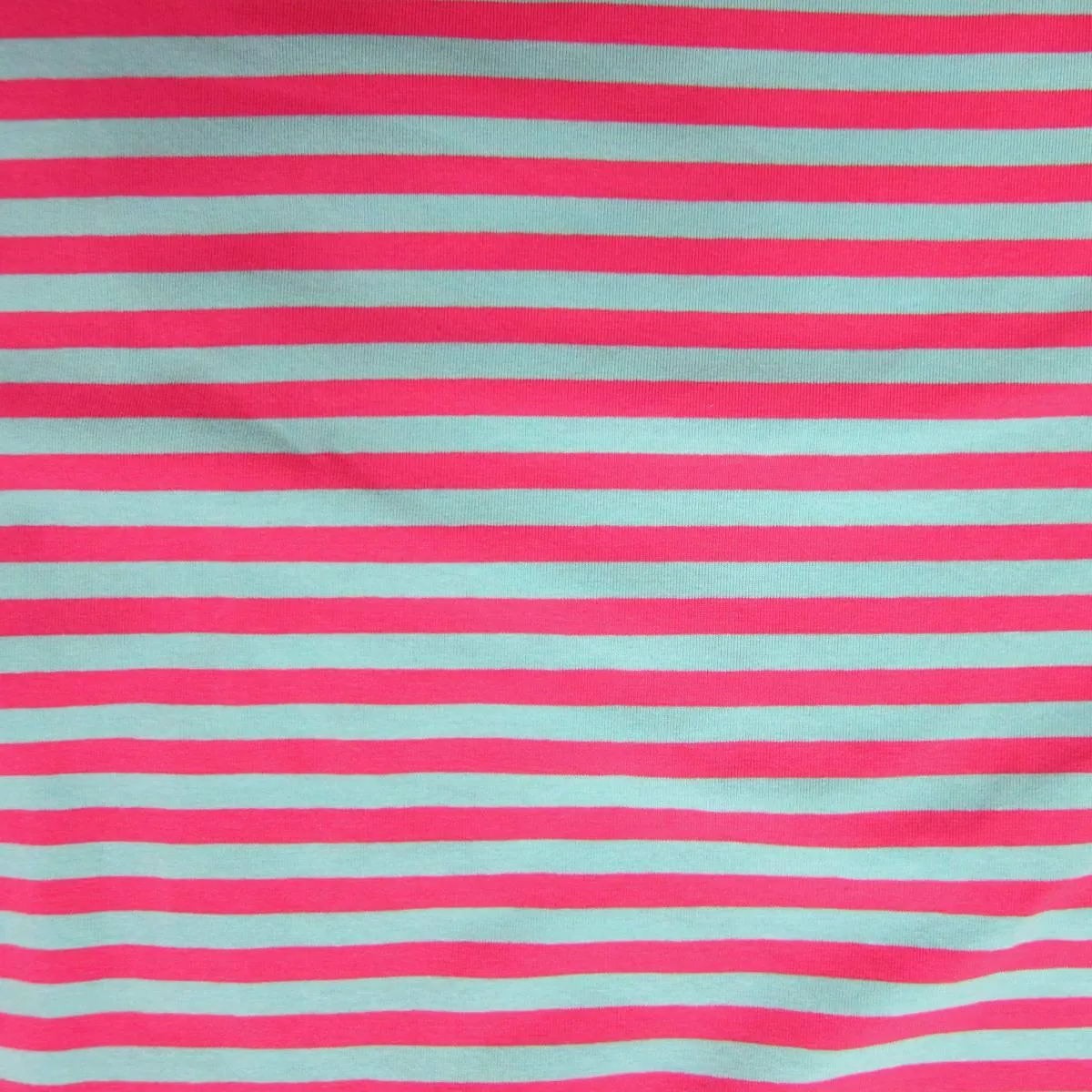Blue and Pink 3/8" Stripes on Cotton/Spandex Jersey Fabric