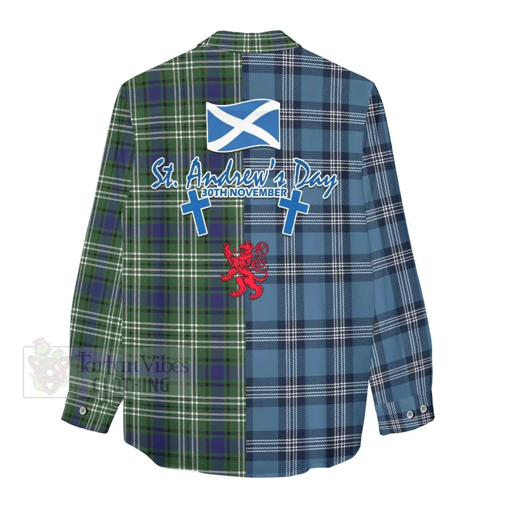 Blyth Tartan Women's Casual Shirt Happy St. Andrew's Day Half Tartan Style