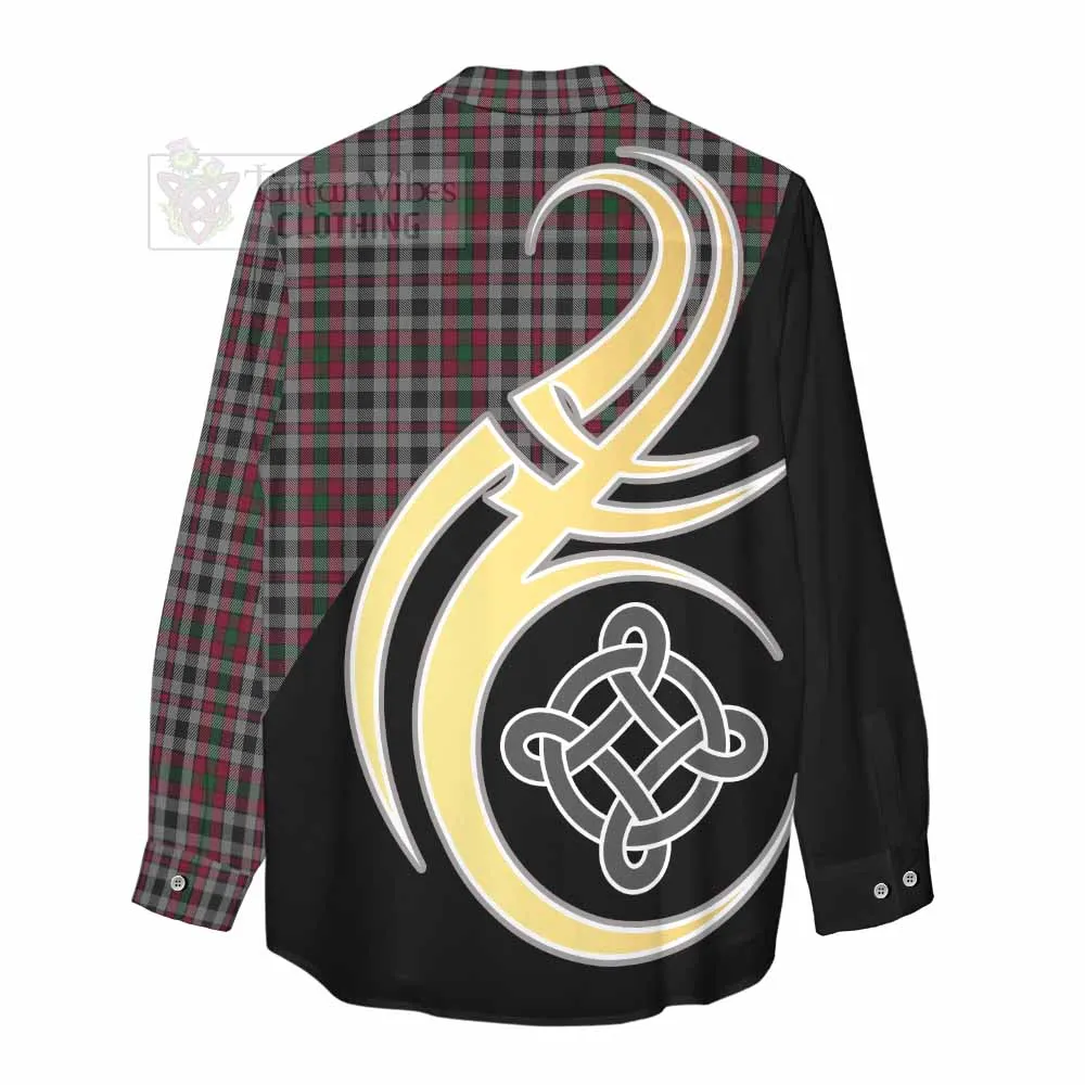 Borthwick Tartan Women's Casual Shirt with Family Crest and Celtic Symbol Style