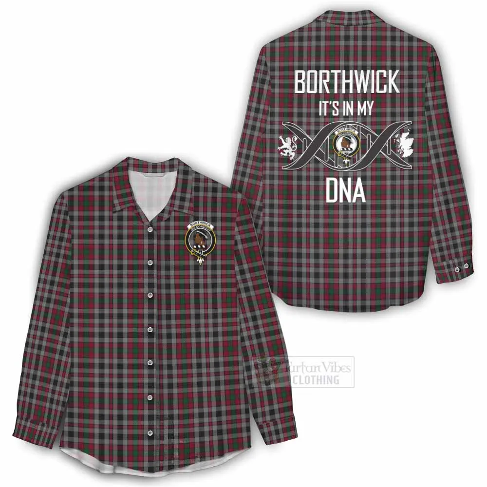 Borthwick Tartan Women's Casual Shirt with Family Crest DNA In Me Style