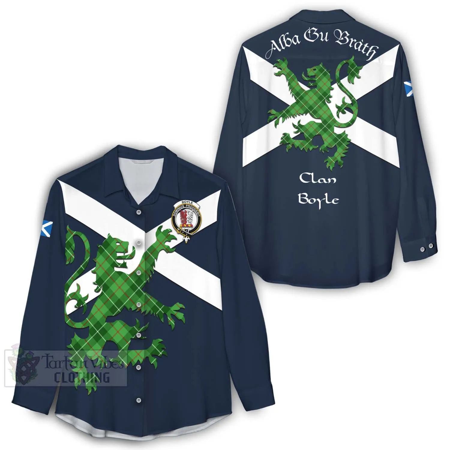 Boyle Tartan Lion Rampant Women's Casual Shirt Proudly Display Your Heritage with Alba Gu Brath and Clan Name