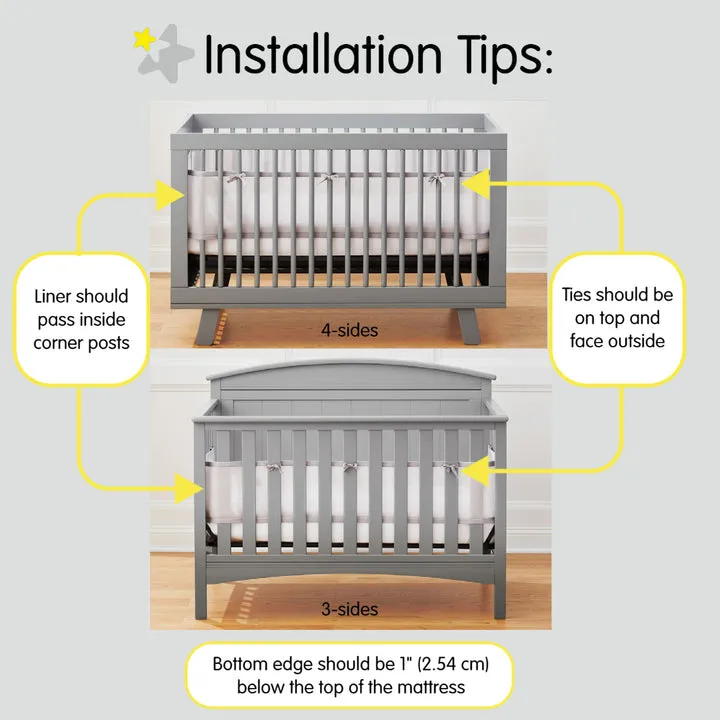 BreathableBaby Classic Mesh Liner for Full-Size Cribs (Covers 3 or 4 Sides)