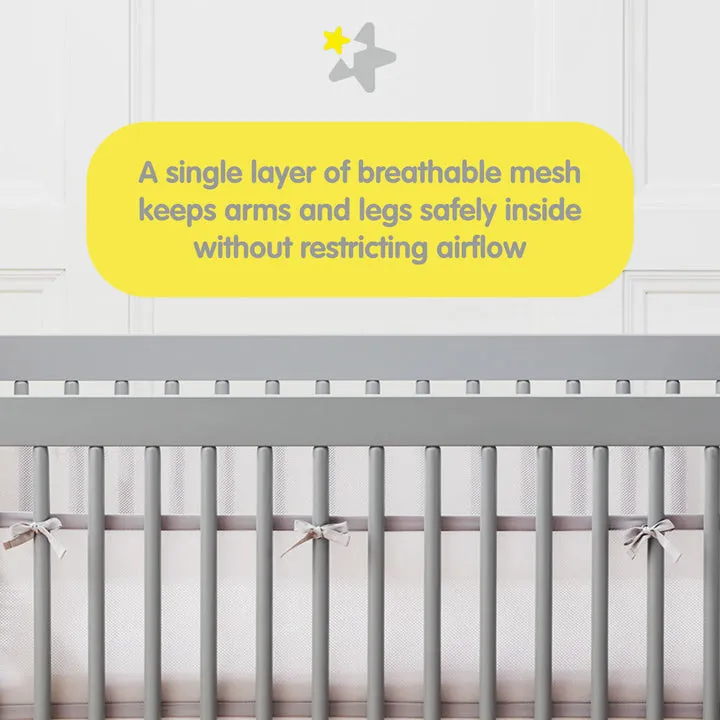 BreathableBaby Classic Mesh Liner for Full-Size Cribs (Covers 3 or 4 Sides)