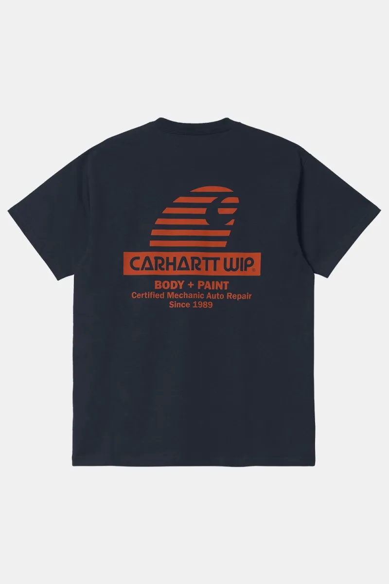 Carhartt WIP Short Sleeve Mechanic Pocket T-Shirt (Dark Navy / Brick)
