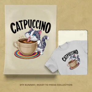 Catpuccino dtf prints