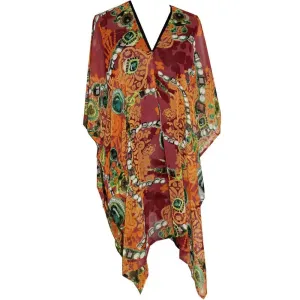 Chain Print Beach Cover up - Brown/Green