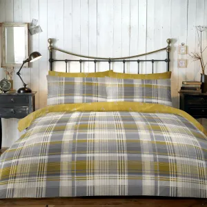 Connolly Check Duvet Cover Set by Dreams & Drapes Lodge in Ochre