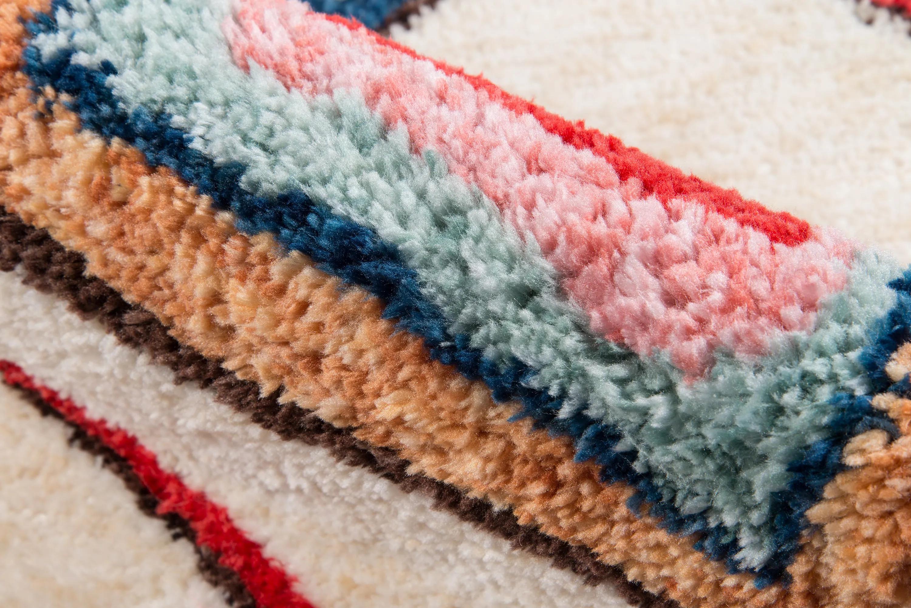 Contemporary Table Tufted Multicolored Rug