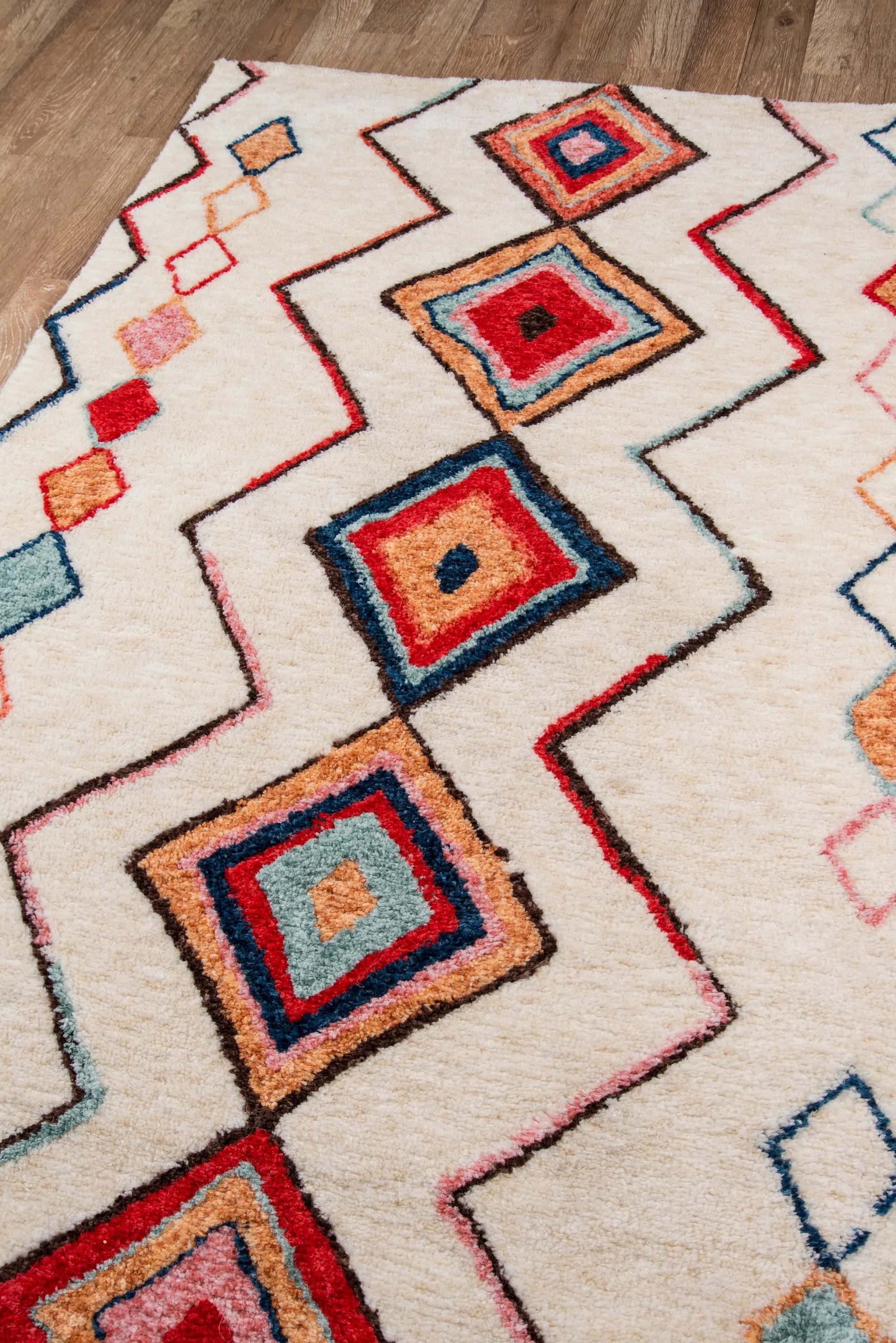 Contemporary Table Tufted Multicolored Rug