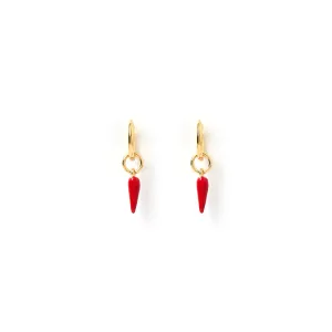 Cornicello Red Charm Earrings - Small