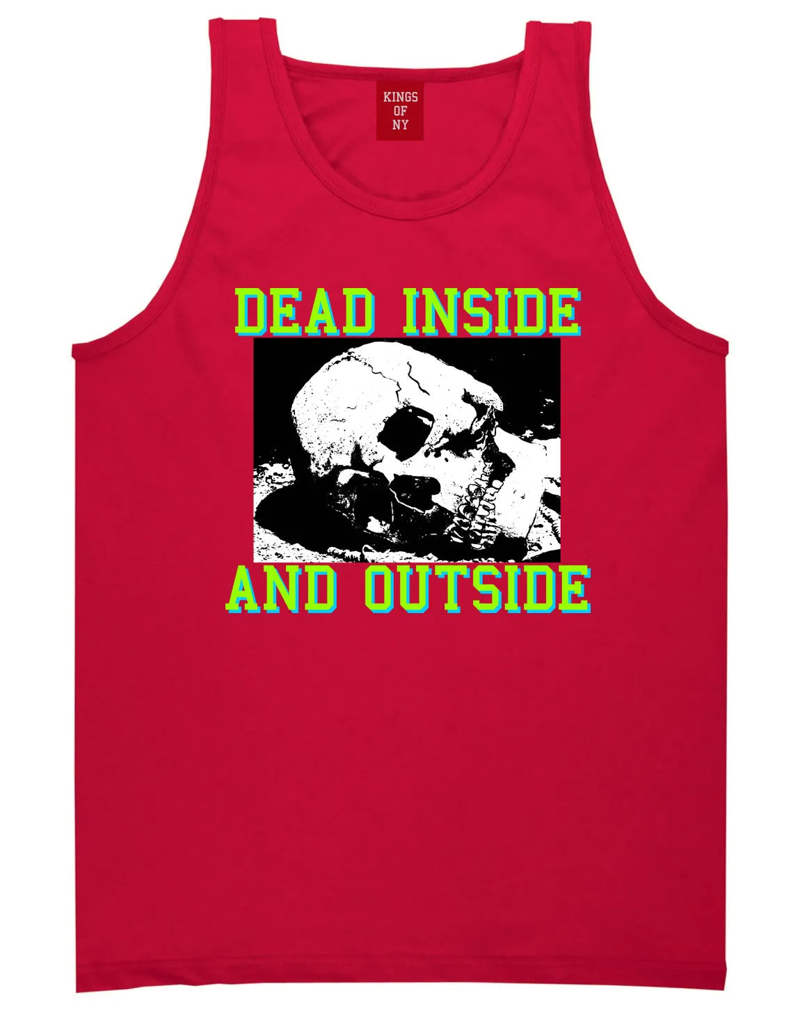 Dead Inside And Outside Sad Skull Mens Tank Top Shirt