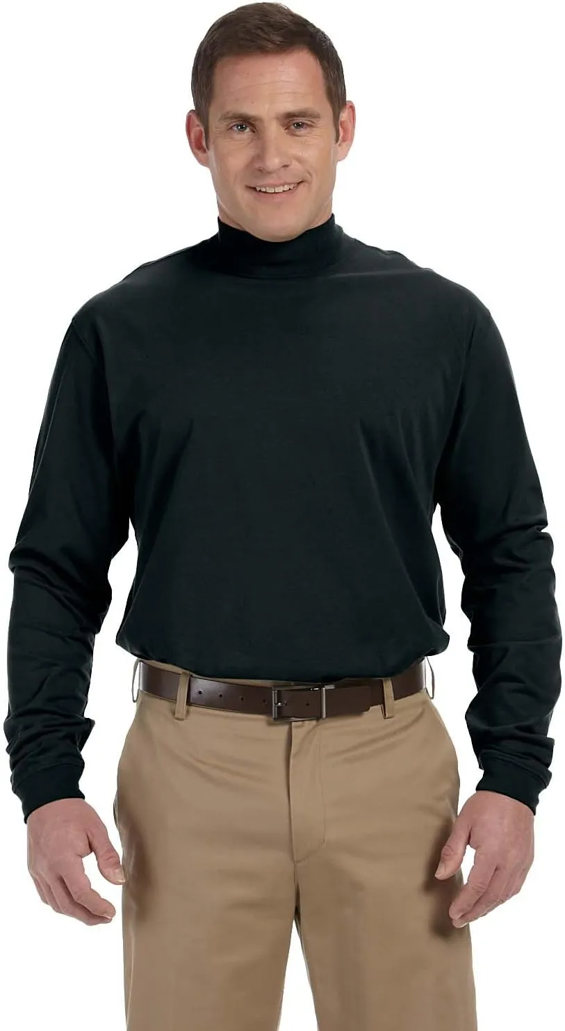 Devon & Jones Unisex-Adult Sueded Cotton Jersey Mock Turtleneck