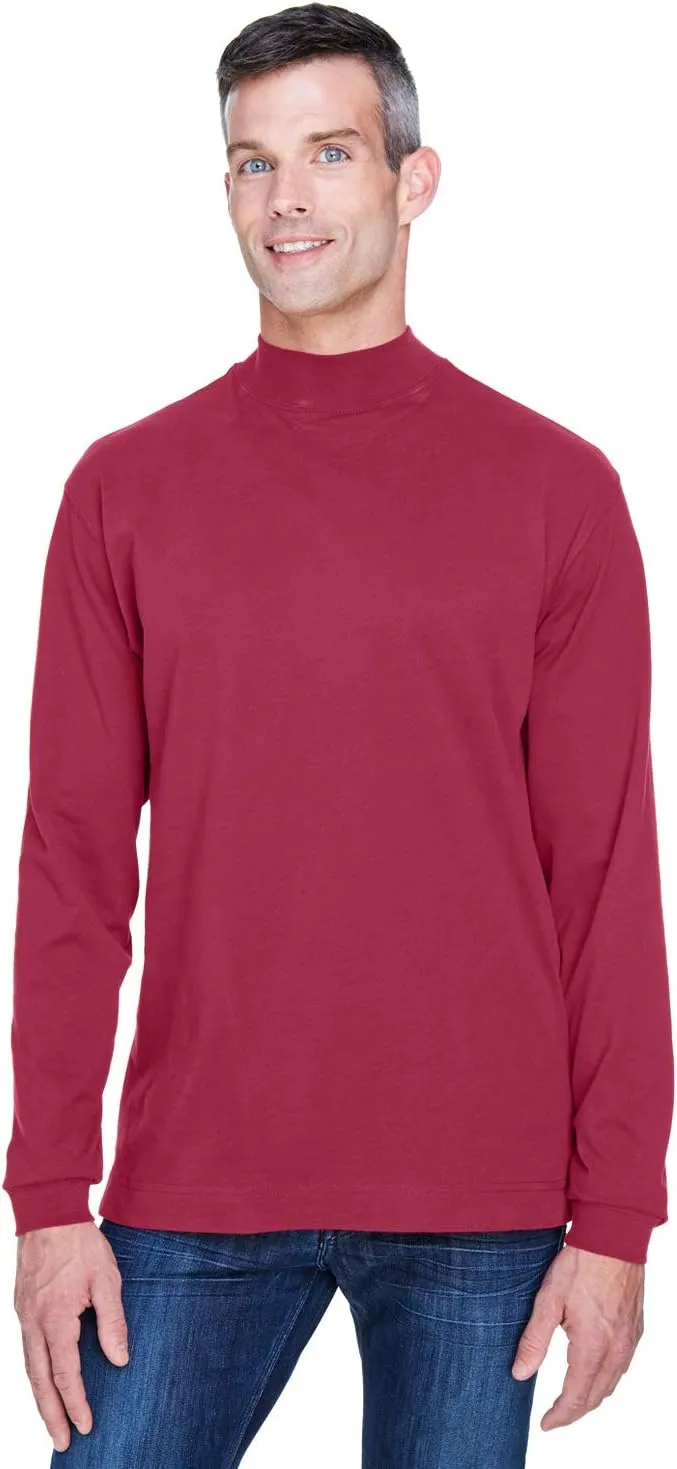 Devon & Jones Unisex-Adult Sueded Cotton Jersey Mock Turtleneck