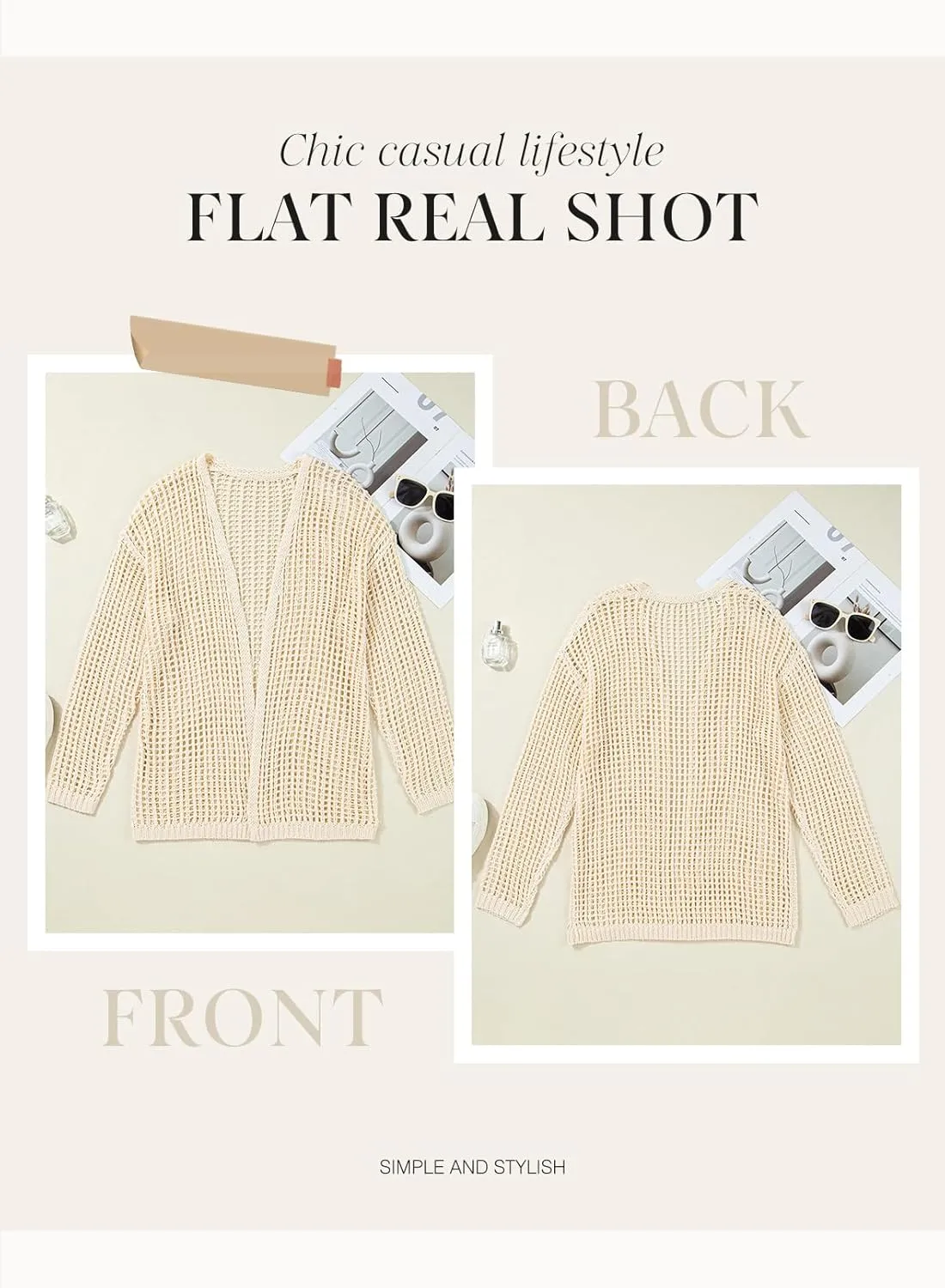 Dokotoo Womens Crochet Cardigan Sweater Boho Cover-ups Oversized Open Front Tunic Summer Outwear