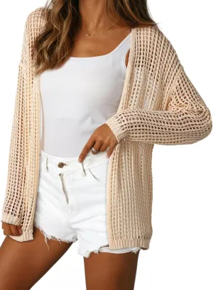 Dokotoo Womens Crochet Cardigan Sweater Boho Cover-ups Oversized Open Front Tunic Summer Outwear