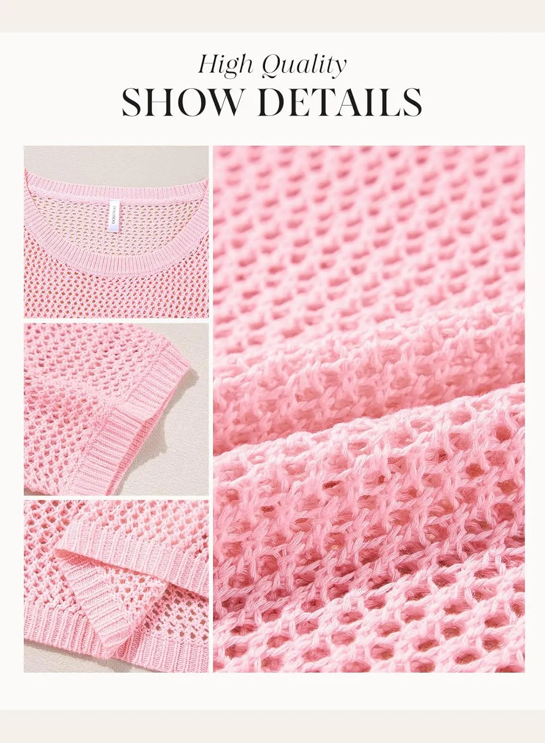 Dokotoo Womens Floral Fashion Summer Tops 2025 Short Sleeve Crochet Sweaters Swimsuit Cover Ups Lightweight Knit Pullover