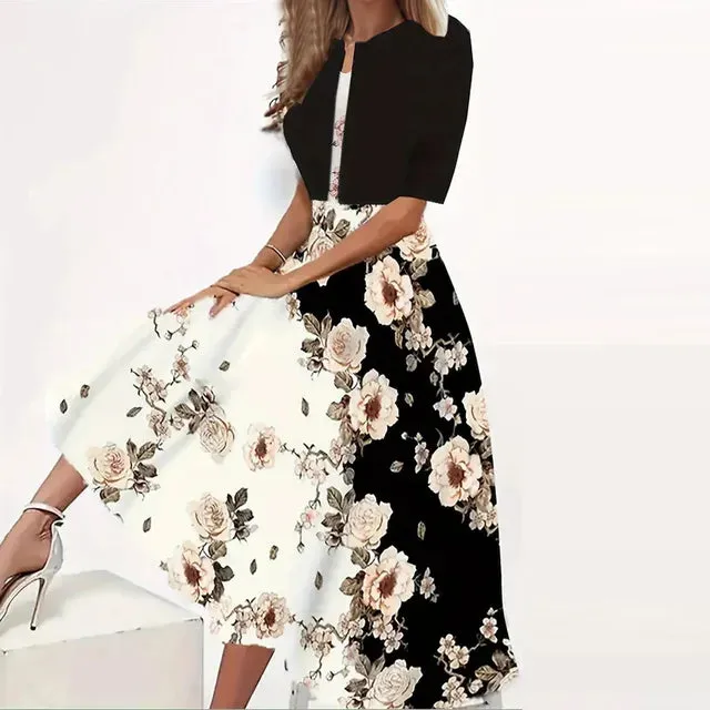 Elegant Floral Tank Dress and Top Set