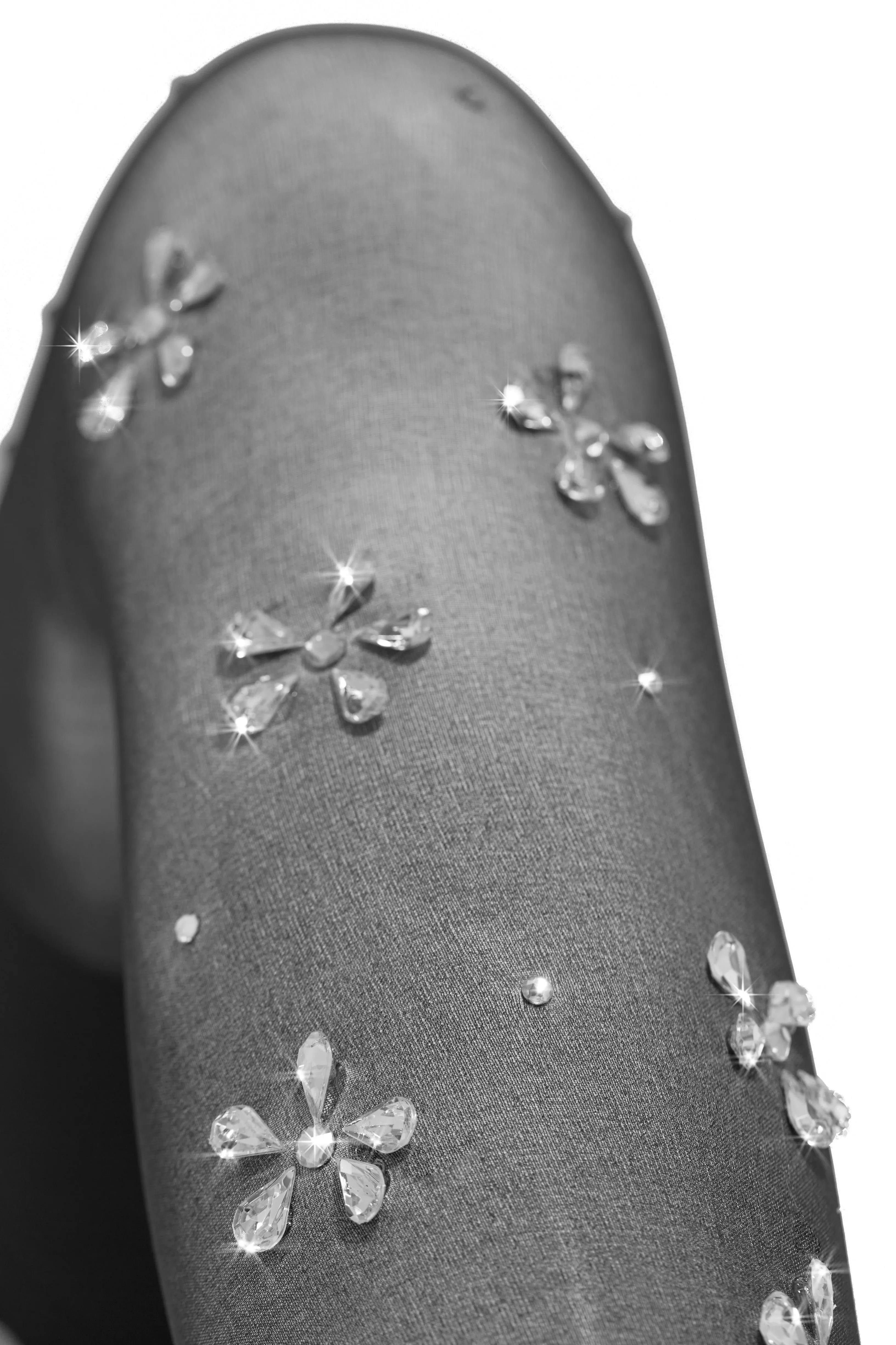 Forget Me Not Embellished Sheer Tights - Black