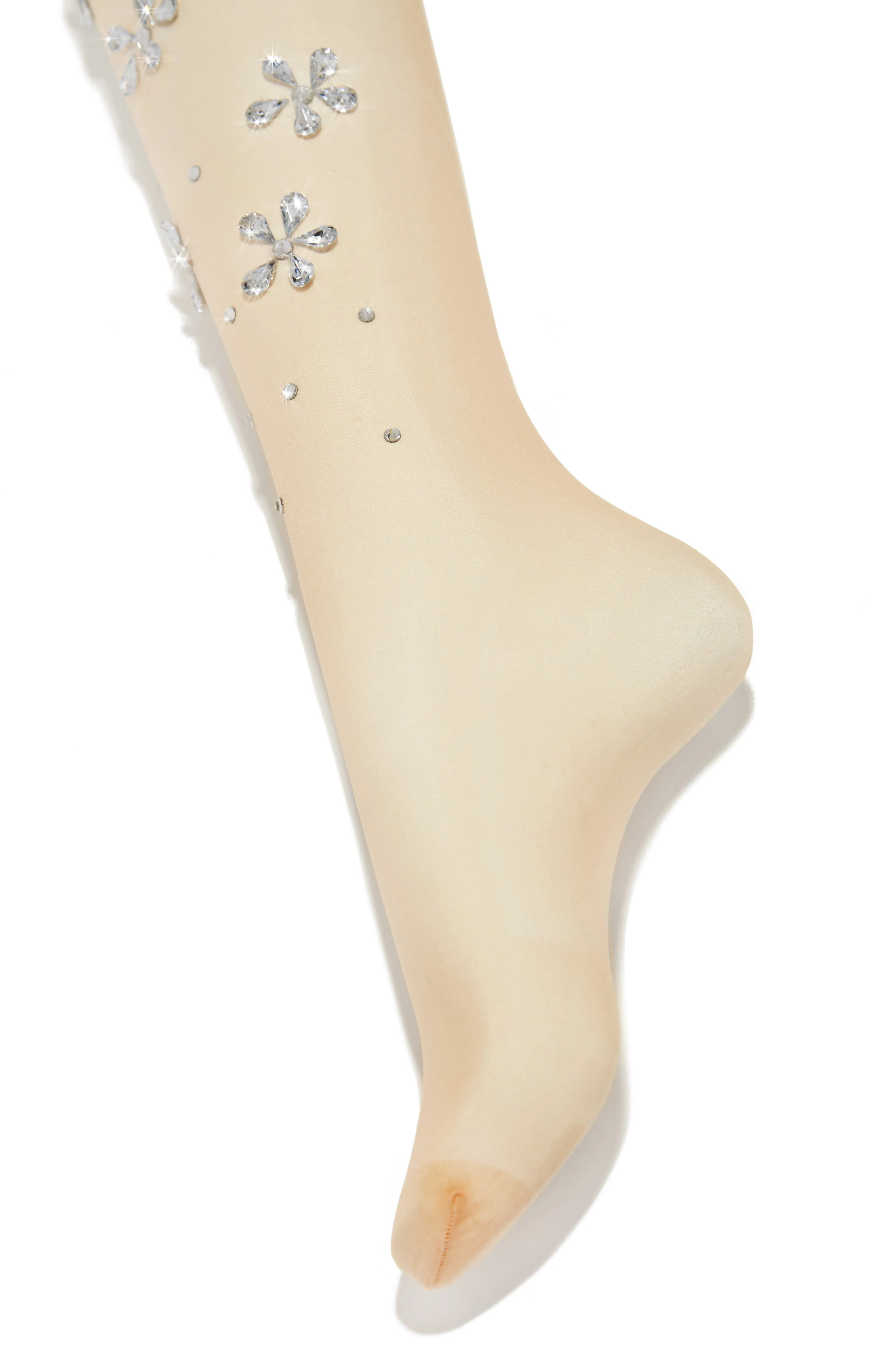 Forget Me Not Embellished Sheer Tights - Black