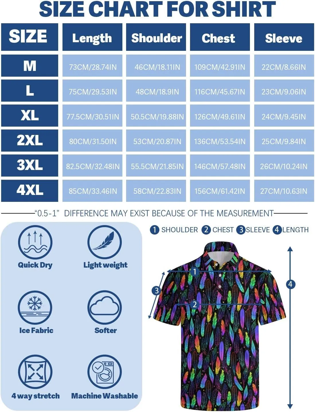 Golf Shirts for Men Short Sleeve Polo Shirt Performance Moisture Wicking Dry Fit Golf Polo Shirts
