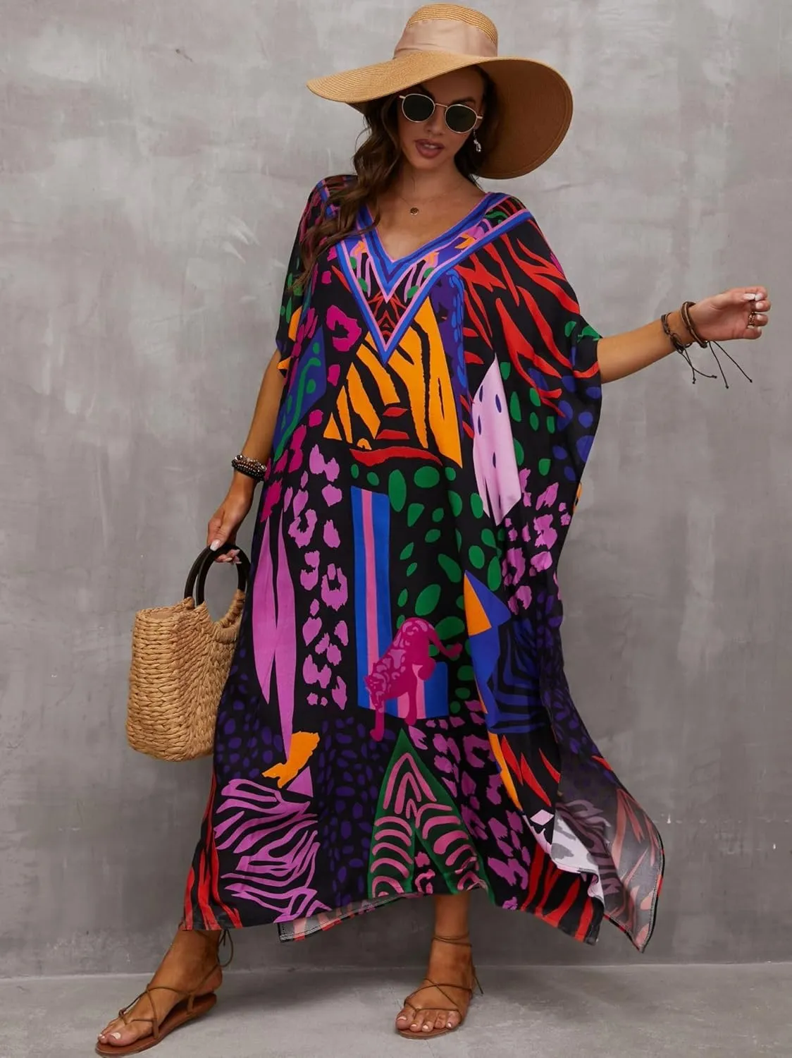 Kaftan Dresses for Women Plus Size Bathing Suit Cover up Caftan Maxi Beach Dresses