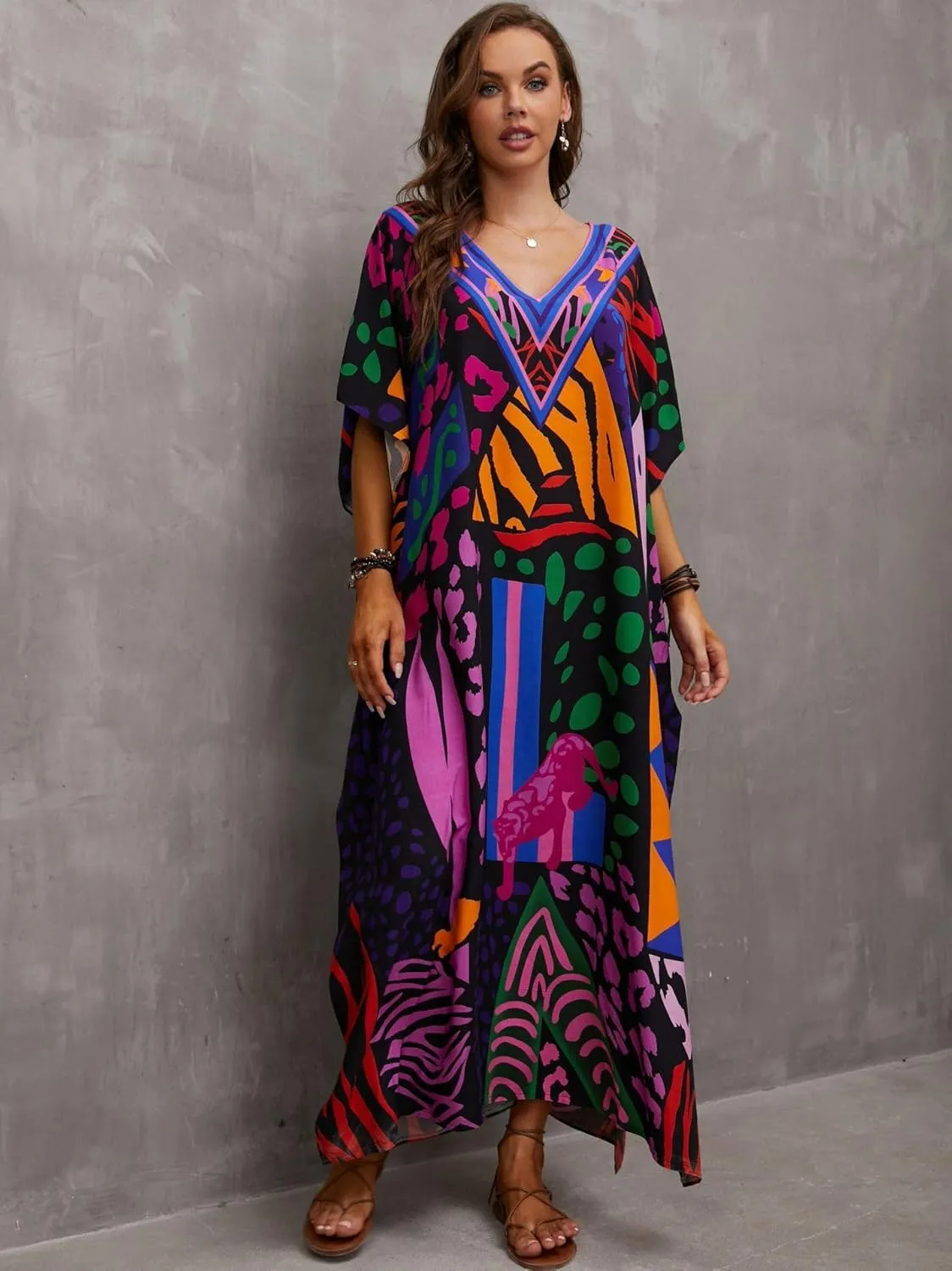 Kaftan Dresses for Women Plus Size Bathing Suit Cover up Caftan Maxi Beach Dresses