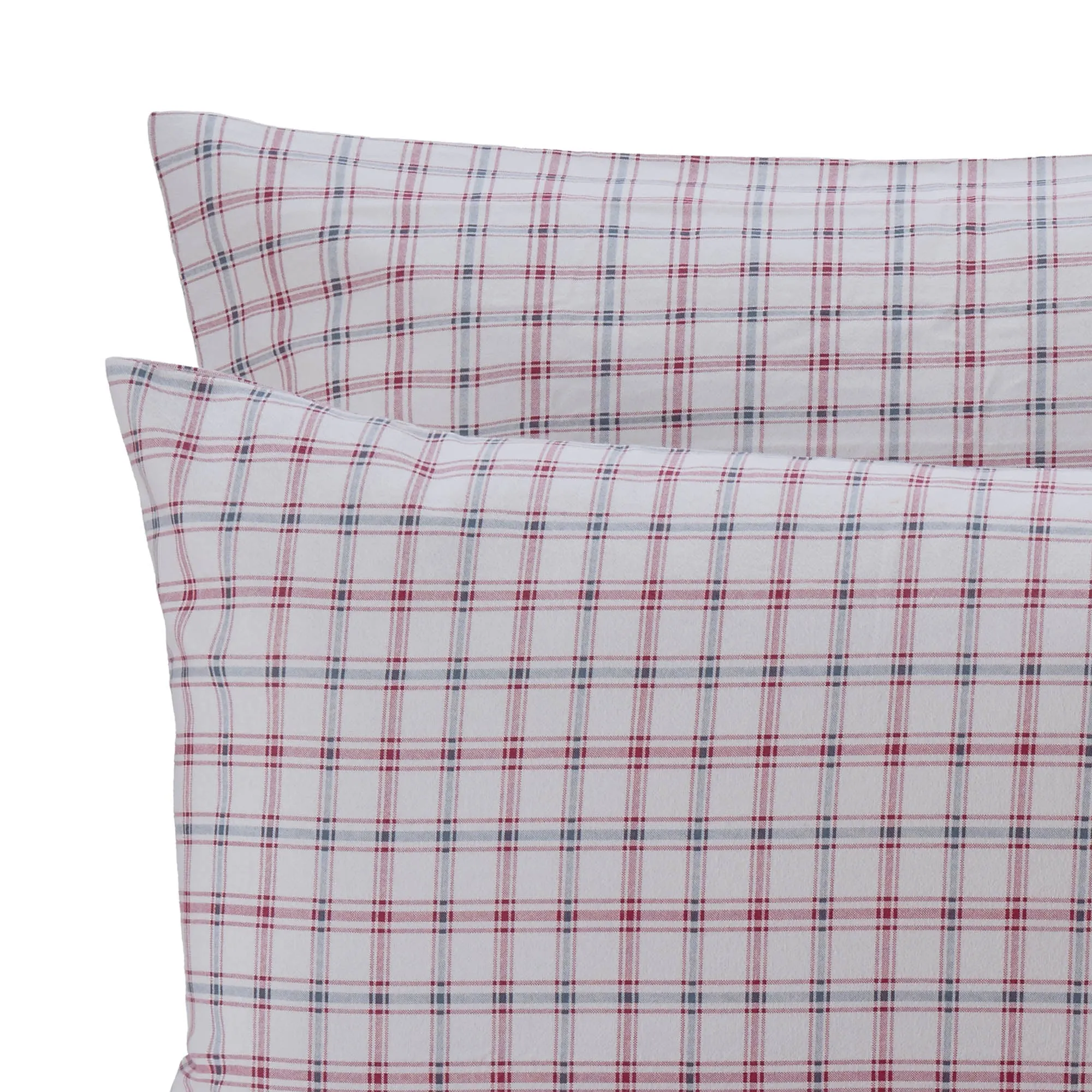 Kotja Pillowcase [Light grey/Ruby red/Forest green]