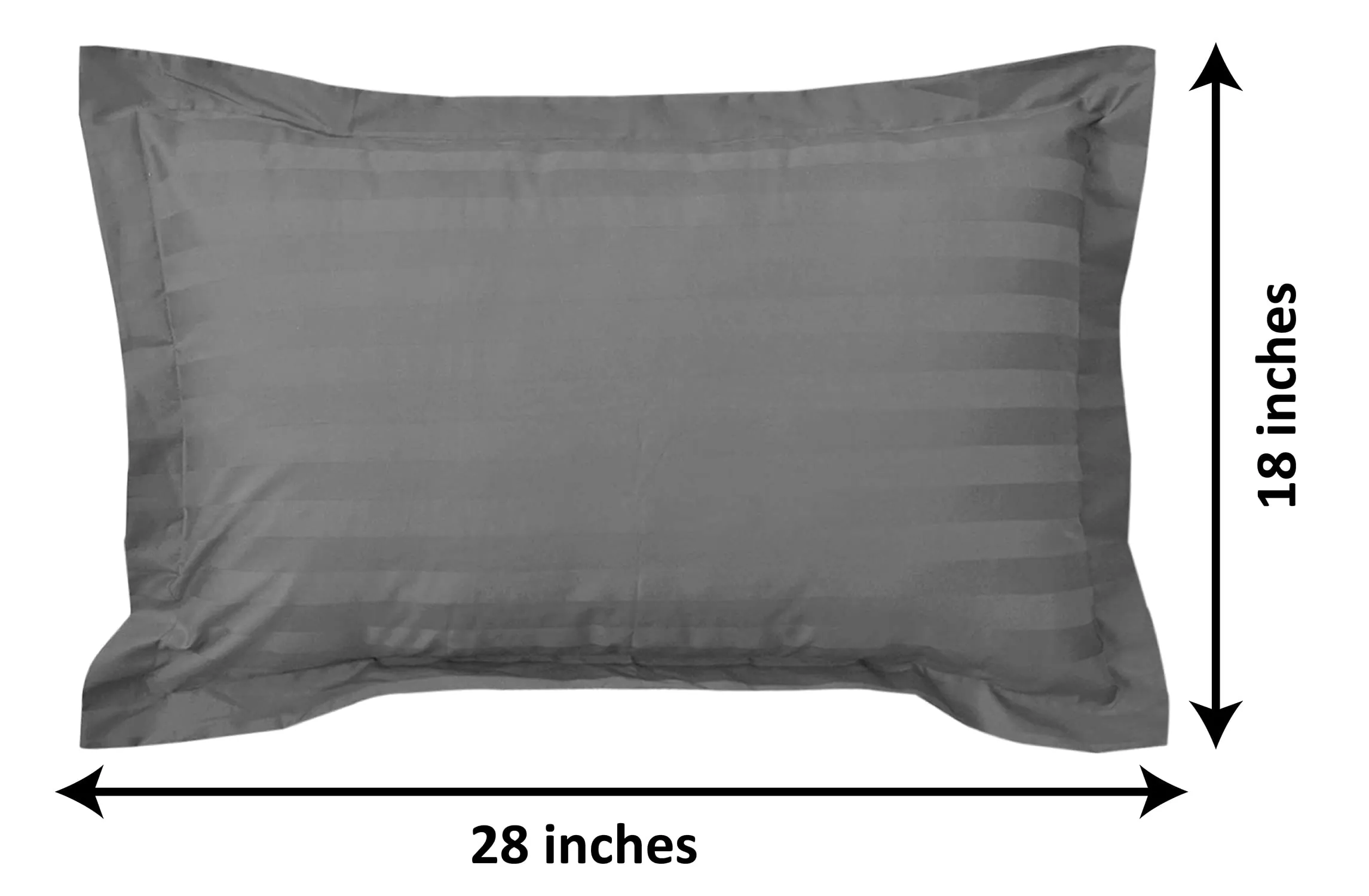Kuber Industries Lining Design Breathable & Soft Cotton Pillow Cover/Protector/Case- 18x28 Inch, Set of 2 (Grey)-HS43KUBMART26755,Standard