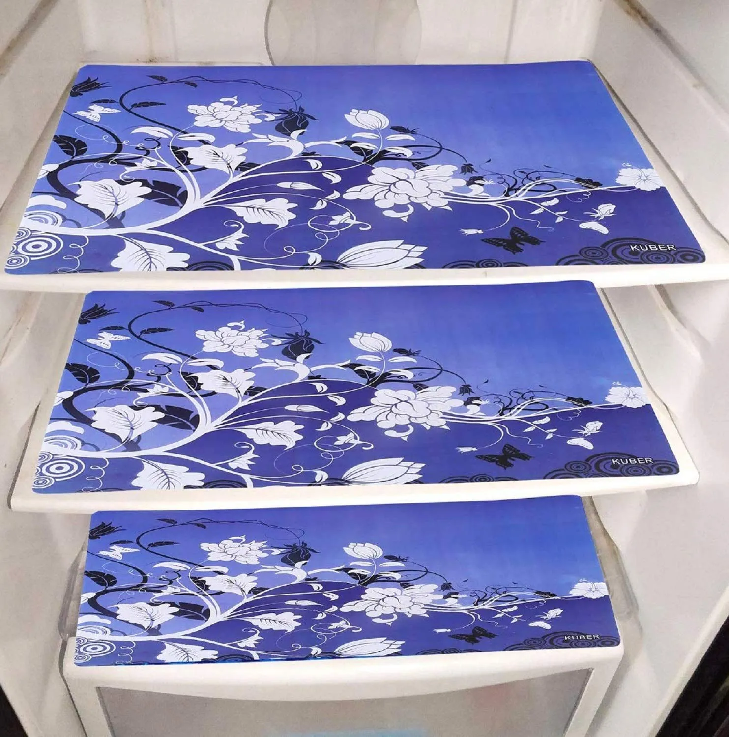 Kuber Industries PVC 3 Pieces Fridge Mats, 2 Piece Handle Cover and 1 Piece Fridge Top Cover (Red & White)-CTKTC032886