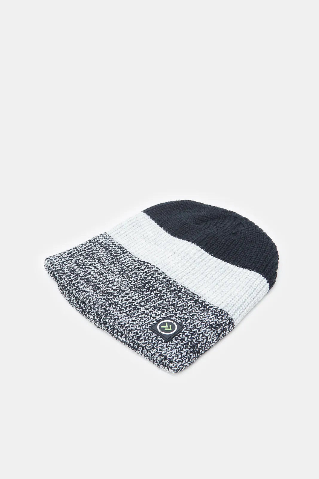 Men Navy And Grey Knitted Cap