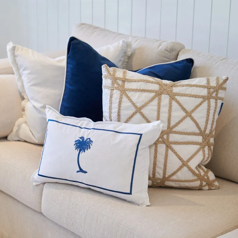Mirage Haven Zara Braids Crosses White 50x50cm Cushion Cover