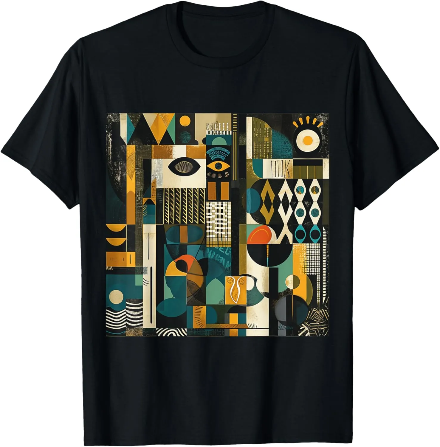 modern abstract pattern art design, Boho Abstract Geometric T-Shirt