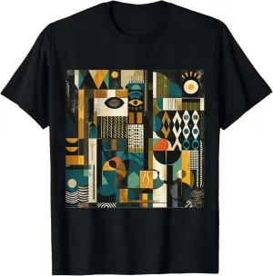 modern abstract pattern art design, Boho Abstract Geometric T-Shirt