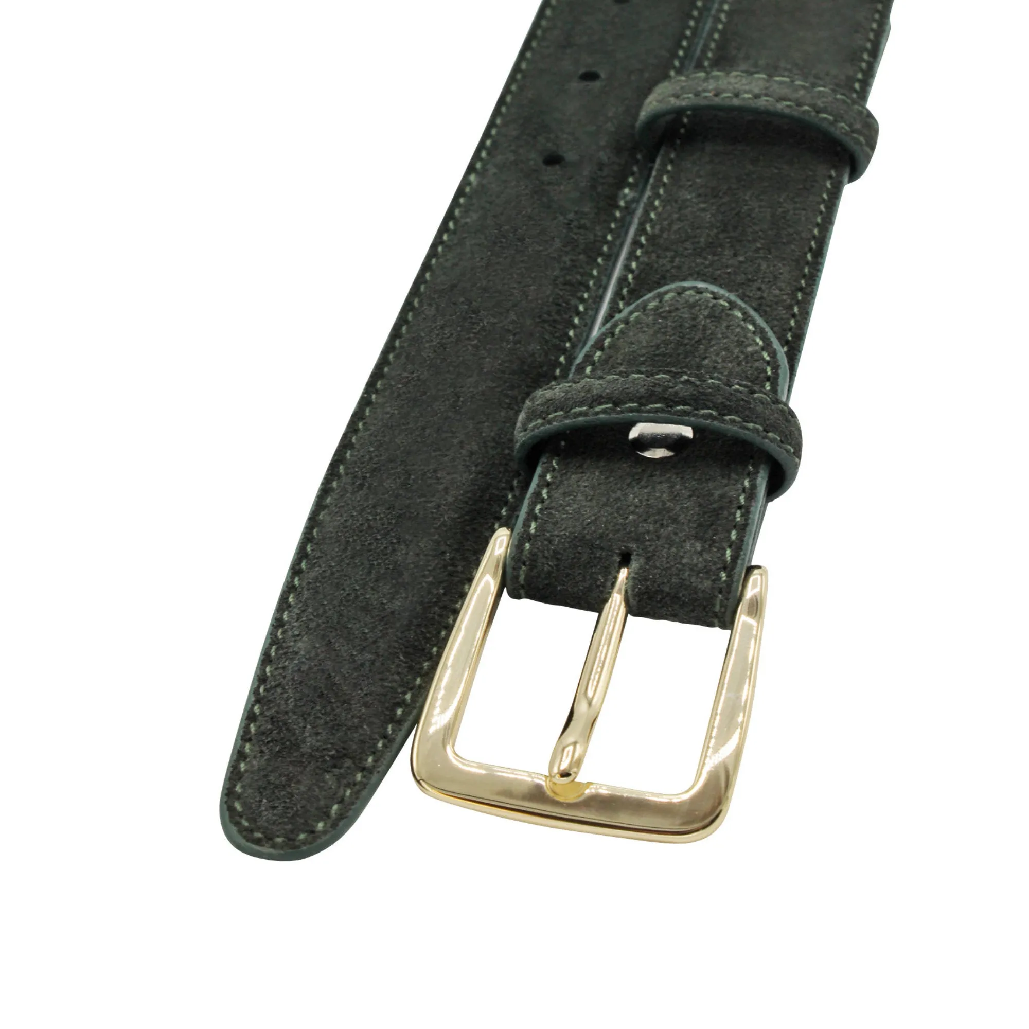 Narrow Seaweed Suede Belt