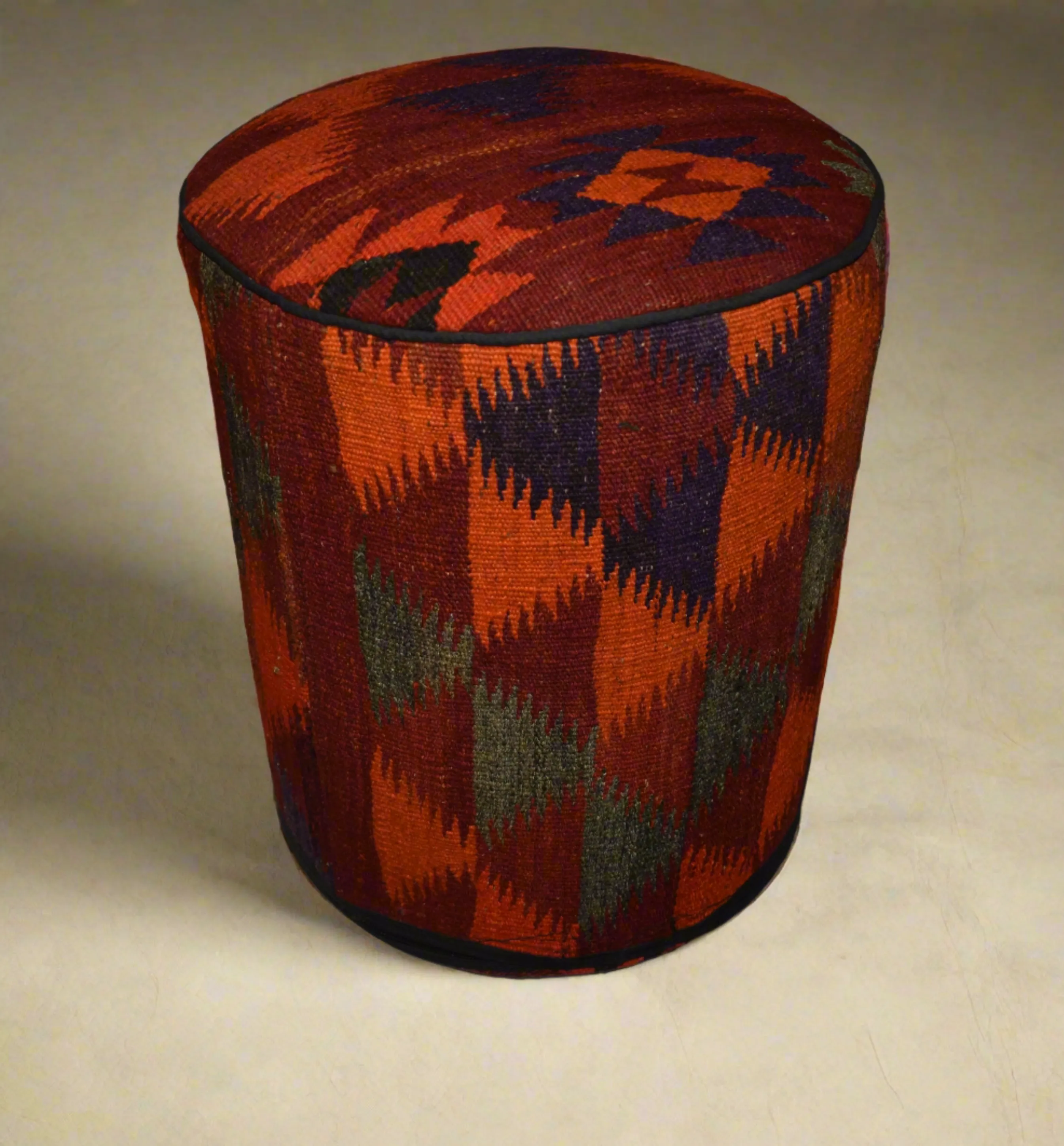 One of a Kind Kilim Rug Pouf Ottoman foot stool - #117