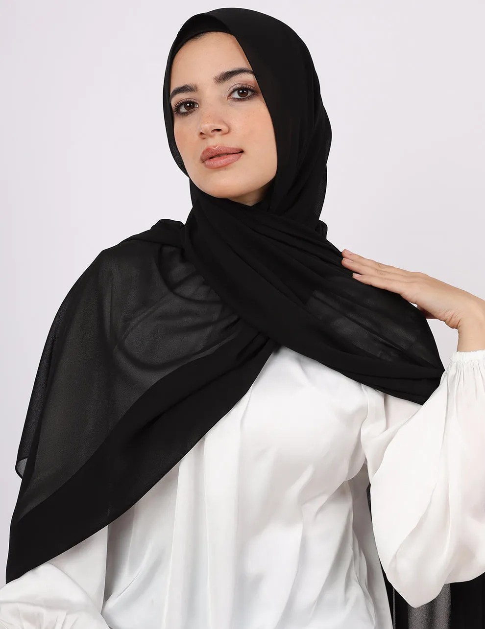 Premium Chiffon Hijab- Black