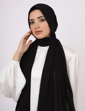 Premium Chiffon Hijab- Black