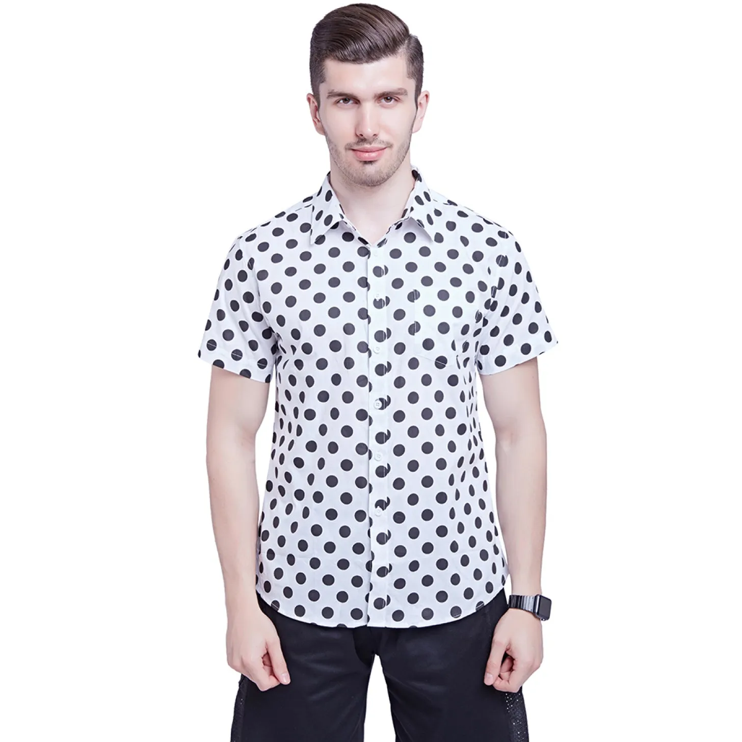 Printed Button-Down Collared Beach Shirt