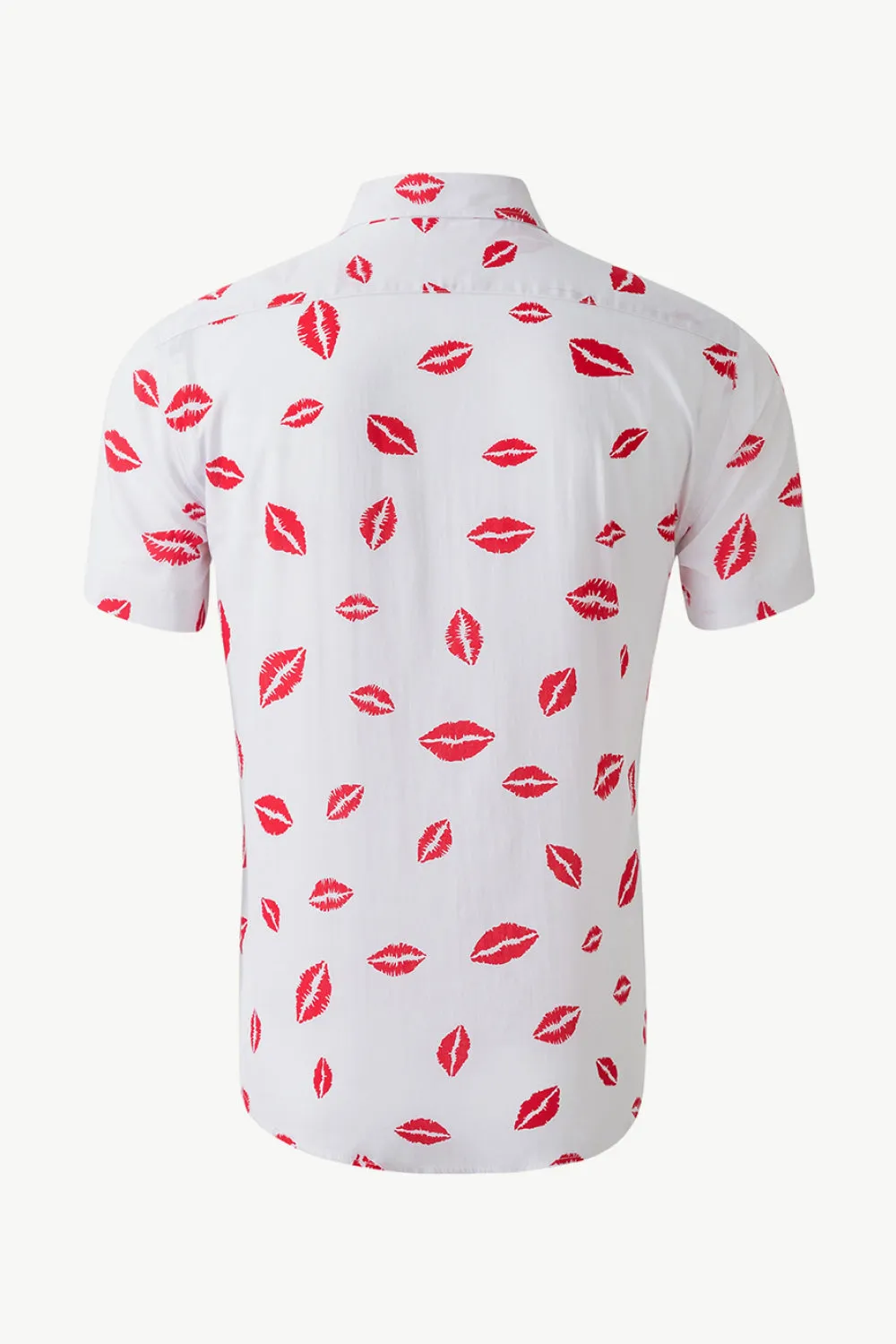 Printed Button-Down Collared Beach Shirt